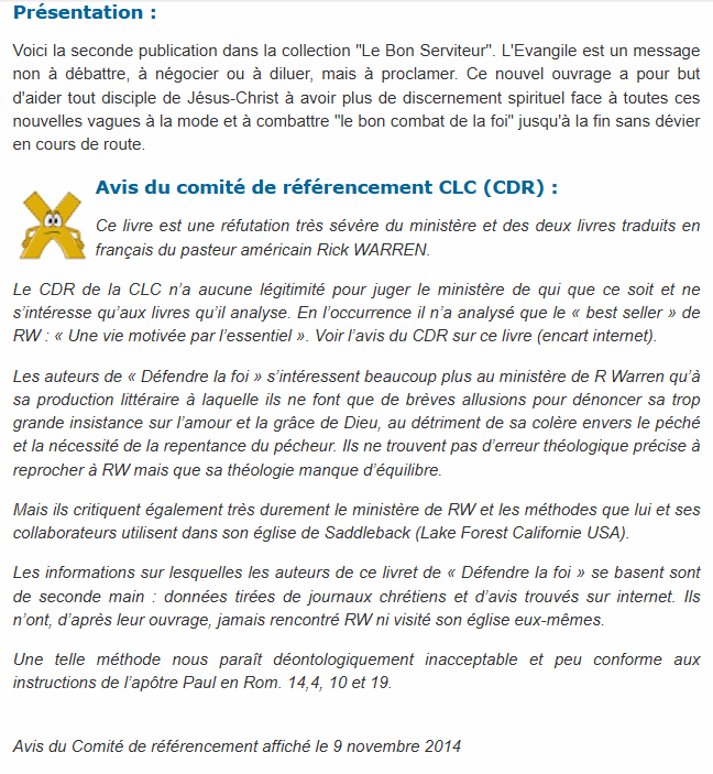copie d'écran de la CLCFrance